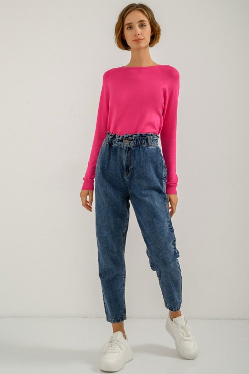 pinkwoman Basic πλεκτό με στρογγυλή λαιμόκοψη (FUCHSIA) - 2