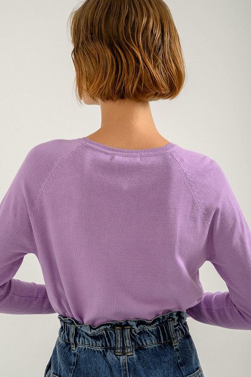 pinkwoman Basic πλεκτό με στρογγυλή λαιμόκοψη (L.LILAC) - 3