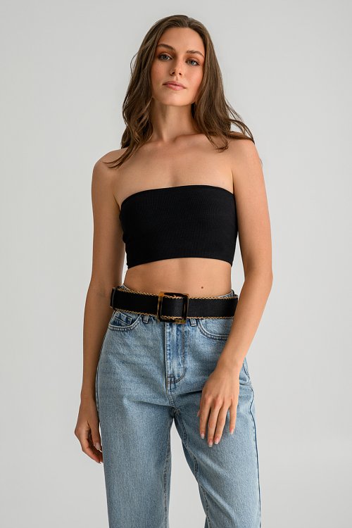 Sleeveless ribbed bustier