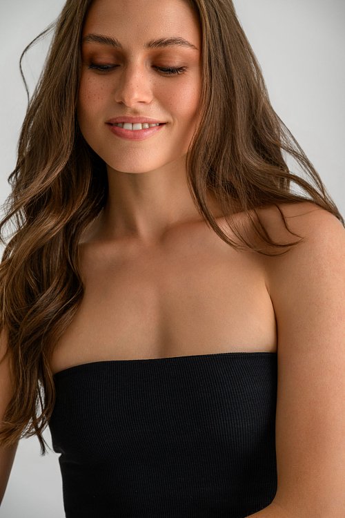 Sleeveless ribbed bustier