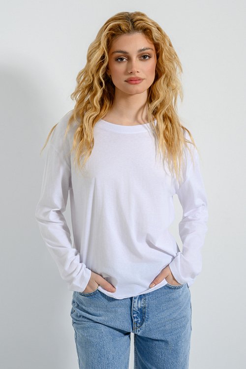 pinkwoman Μπλούζα με στρογγυλή λαιμόκοψη (WHITE) - 3