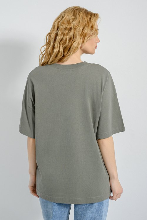 pinkwoman Oversized t-shirt (KHAKI) - 4