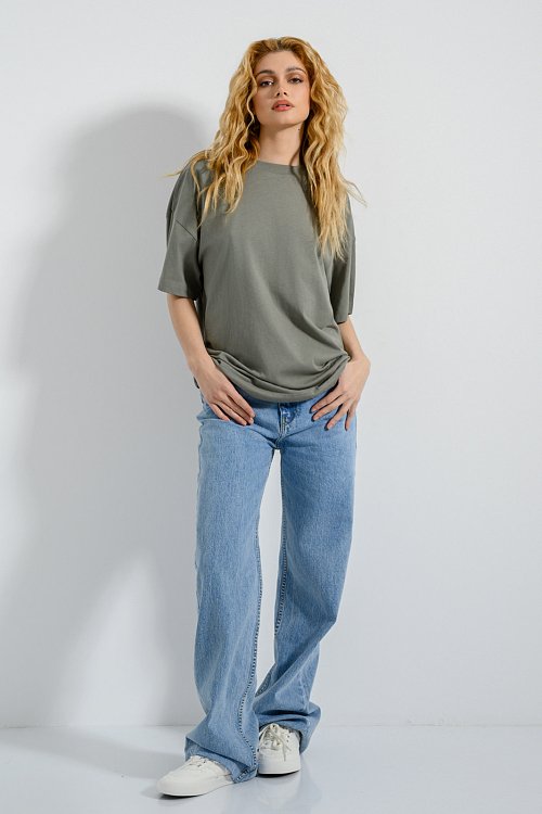 pinkwoman Oversized t-shirt (KHAKI) - 6