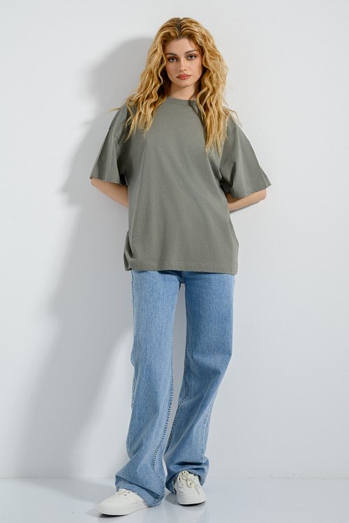 pinkwoman Oversized t-shirt (KHAKI) - 7