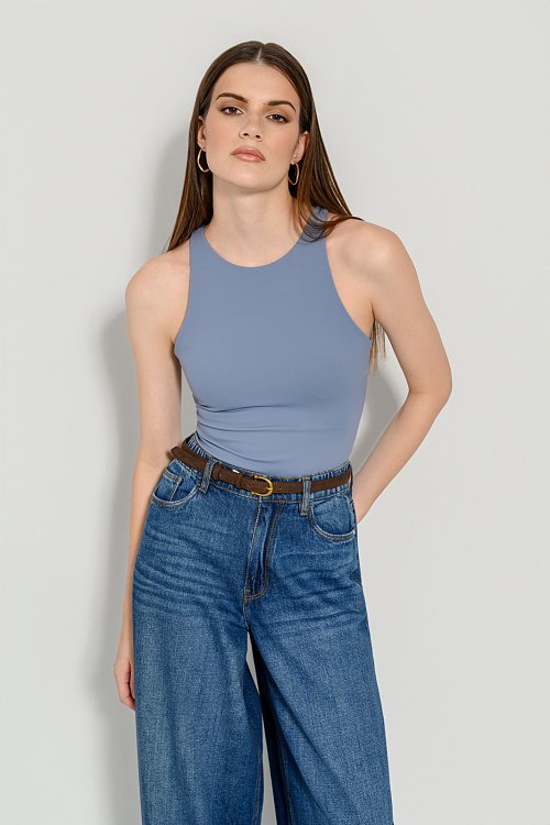 Lycra bodysuit with halter neckline