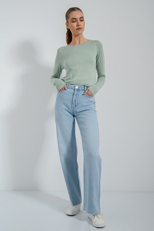 pinkwoman Basic πλεκτό με στρογγυλή λαιμόκοψη (L.MINT) - 2