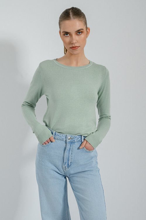 pinkwoman Basic πλεκτό με στρογγυλή λαιμόκοψη (L.MINT) - 6