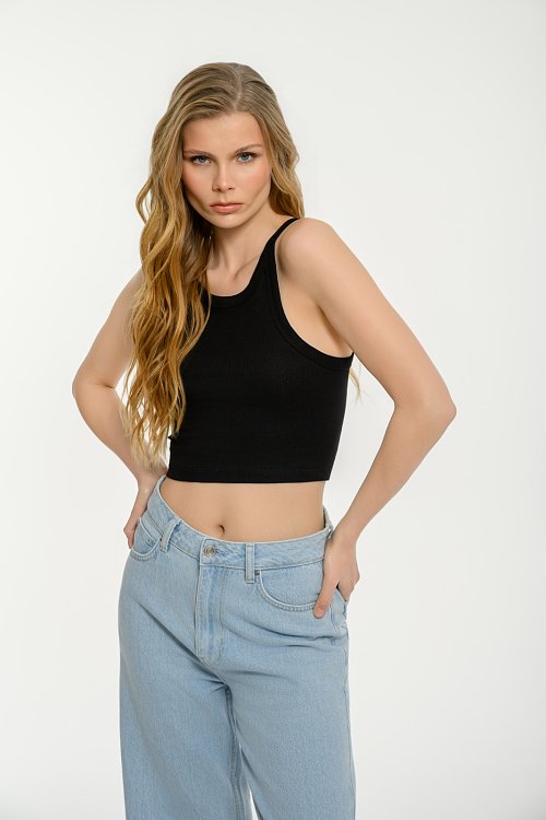 Basic αμάνικο ριπ κροπ τοπ