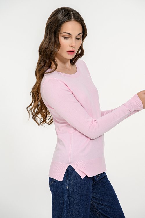 Basic knitted top with round neckline
