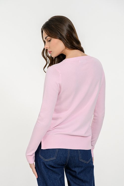 Basic knitted top with round neckline