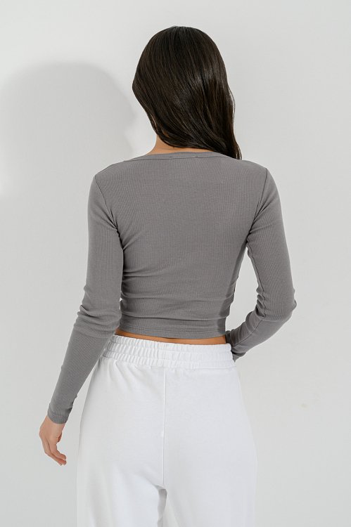 pinkwoman Ριπ κροπ τοπ (DARK GRAY) - 5