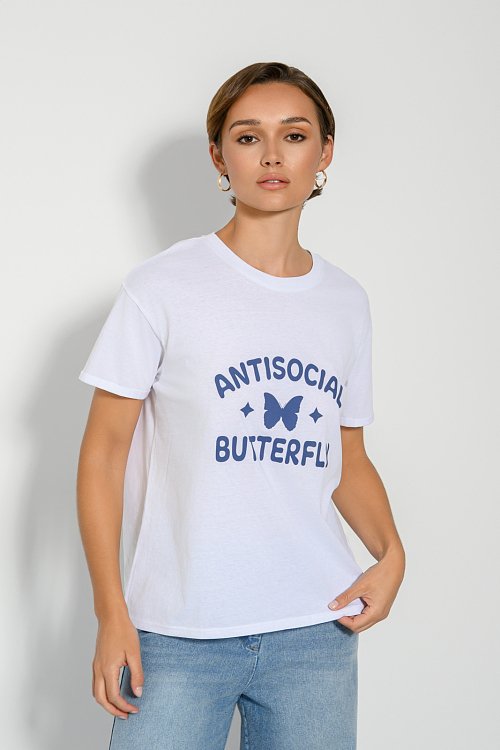 pinkwoman T-shirt με τύπωμα (WHITE) - 2