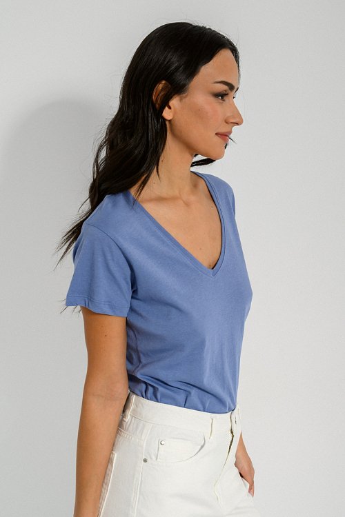 pinkwoman Basic t-shirt με V ντεκολτέ (D.CIEL) - 3