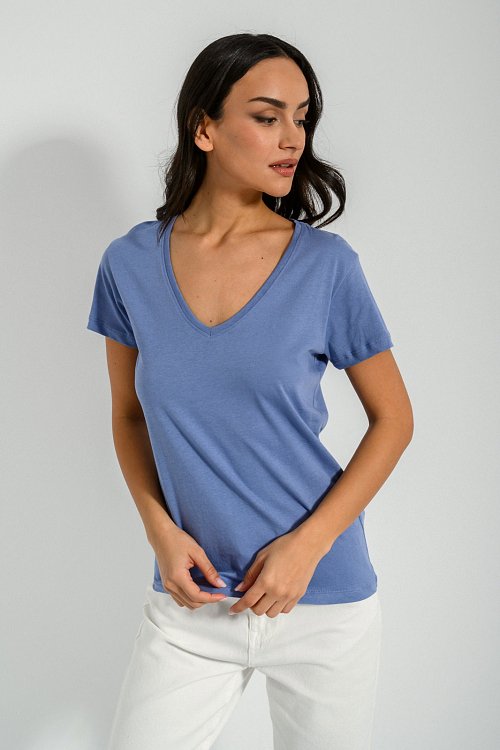 pinkwoman Basic t-shirt με V ντεκολτέ (D.CIEL) - 6