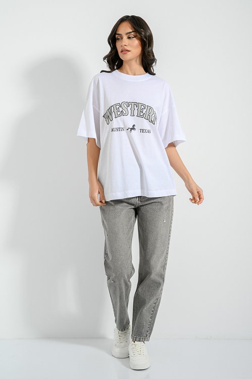 pinkwoman T-shirt με τύπωμα (WHITE) - 2