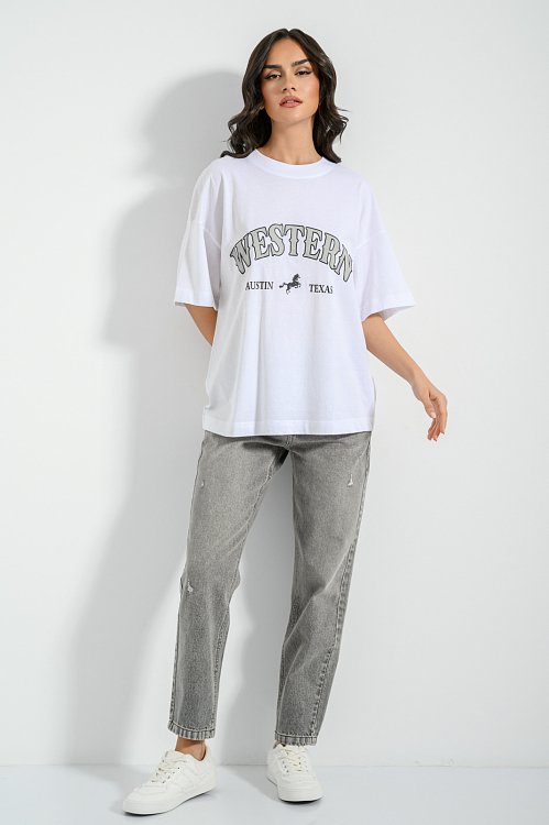 pinkwoman T-shirt με τύπωμα (WHITE) - 6