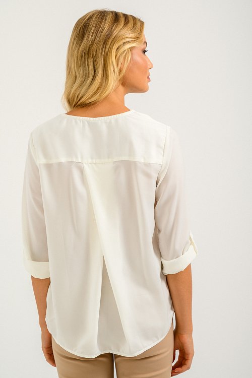pinkwoman Μπλούζα με 3/4 μανίκι (WHITE) - 4