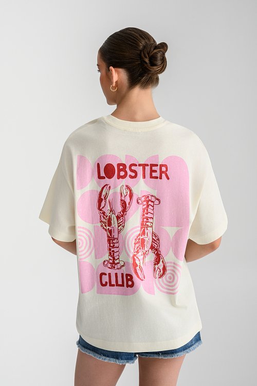 Oversized t-shirt με τύπωμα με glitter