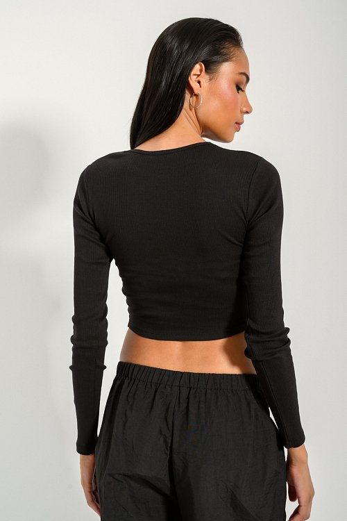 pinkwoman Ριπ κροπ τοπ (BLACK) - 4