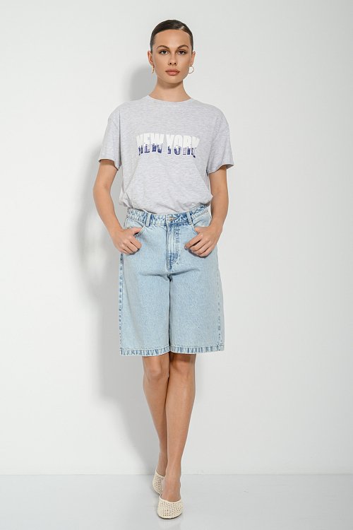 pinkwoman T-shirt με τύπωμα (GRAY MARL) - 5