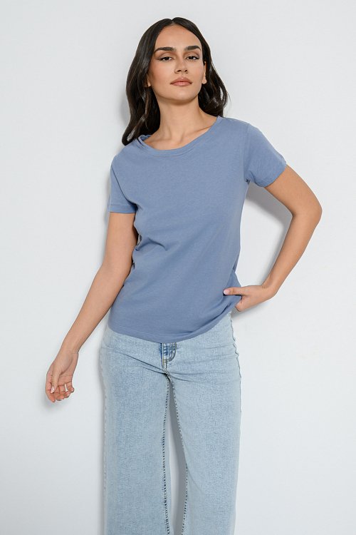 Basic t-shirt με στρογγυλή λαιμόκοψη (D.CIEL)