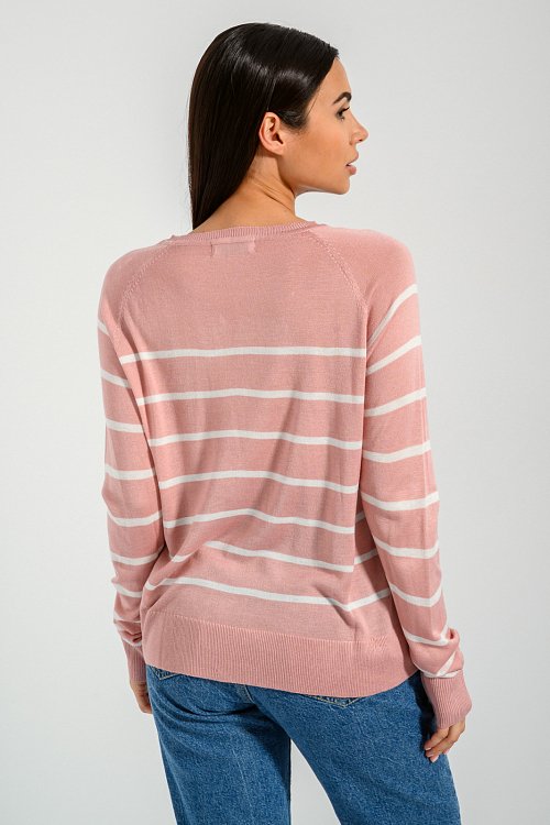 pinkwoman Ριγέ πλεκτό (PINK.OFFWHT) - 4