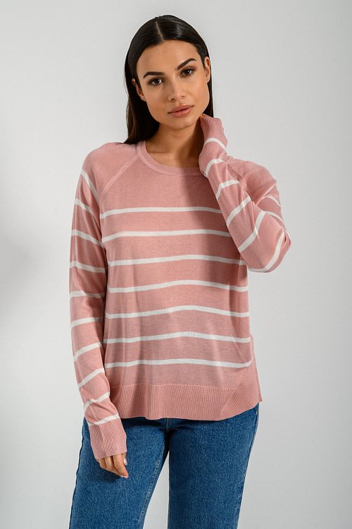 pinkwoman Ριγέ πλεκτό (PINK.OFFWHT) - 5