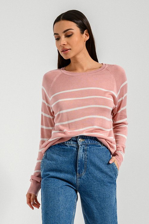 pinkwoman Ριγέ πλεκτό (PINK.OFFWHT) - 6