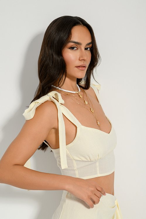 Crop top with wide tie straps