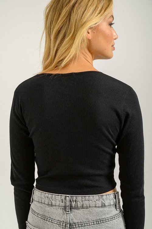 pinkwoman Ριπ κροπ τοπ (BLACK) - 4