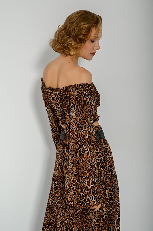 pinkwoman Λεοπάρ κροπ τοπ off shoulder (MULTI) - 4
