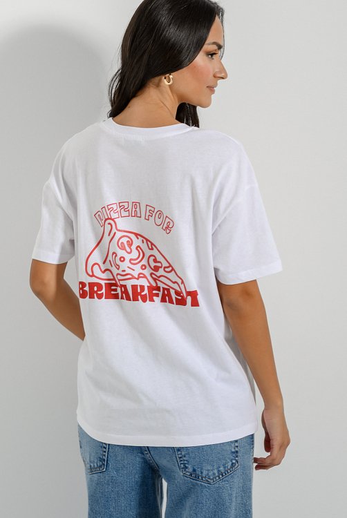 Βαμβακερό t-shirt με print