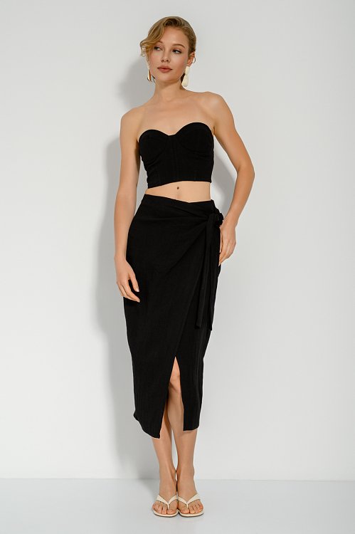 Strapless crop bustier