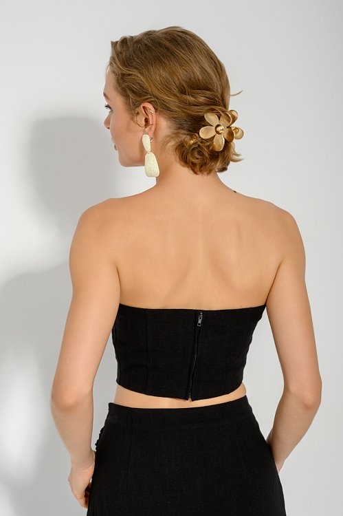 Strapless crop bustier
