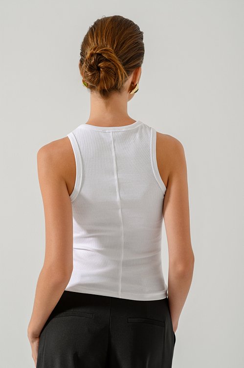 pinkwoman Ριπ αμάνικο τοπ με halter λαιμόκοψη (WHITE) - 4