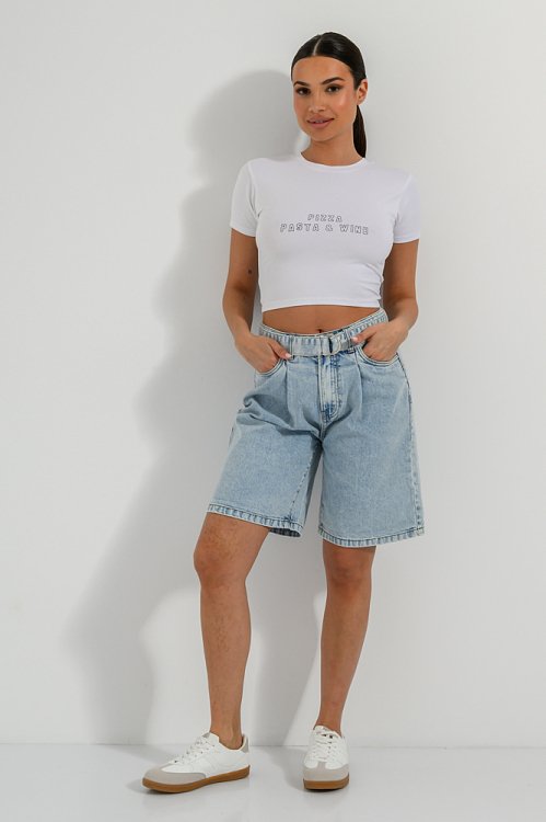 Cropped t-shirt with print