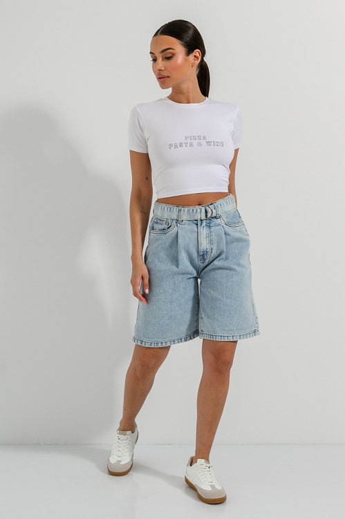 Cropped t-shirt with print
