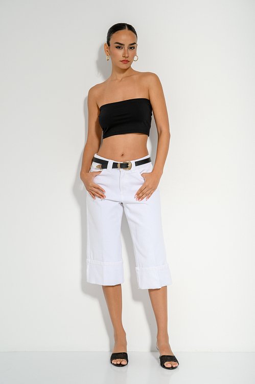 Strapless lycra cropped top