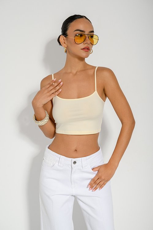Lycra crop top with spaghetti straps