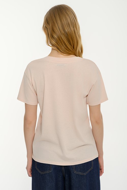 T-shirt with front print and V neckline