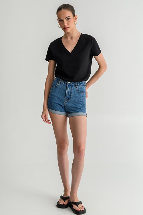 Basic t-shirt με V λαιμόκοψη