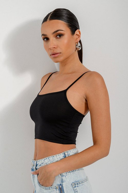 Lycra crop top with spaghetti straps