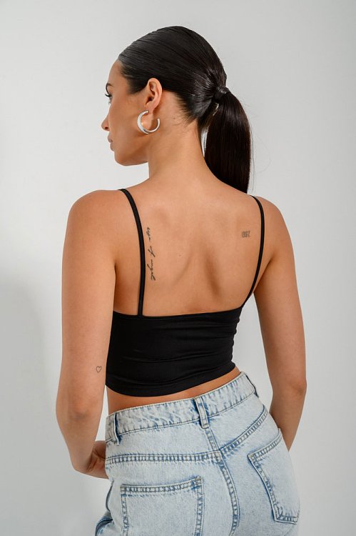 Lycra crop top with spaghetti straps