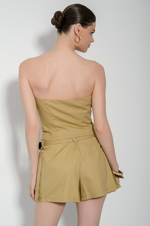 Strapless poplin blouse
