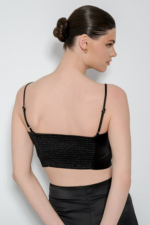 Cropped top with satin effect