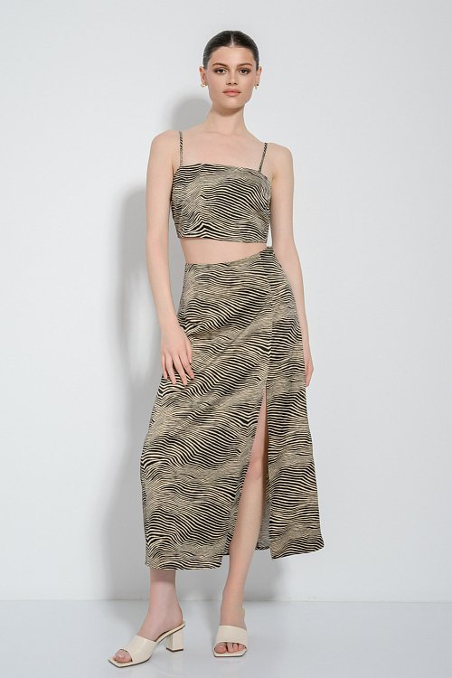 Paisley cropped top with satin effect
