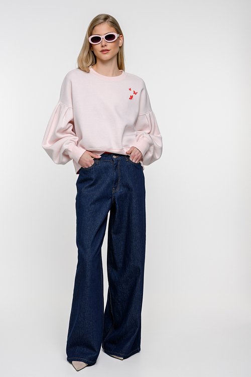 Sweatshirt with embossed print on the back