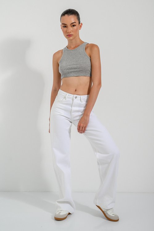 Ριπ halter κροπ τοπ (GRAY MARL)