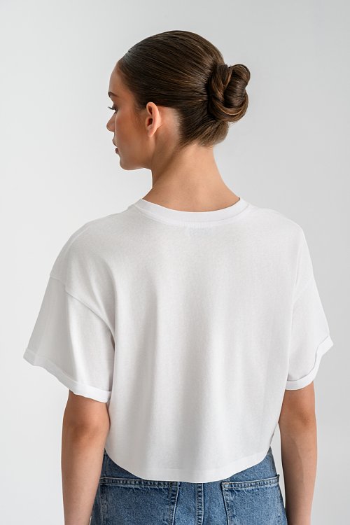 Κροπ t-shirt με τύπωμα