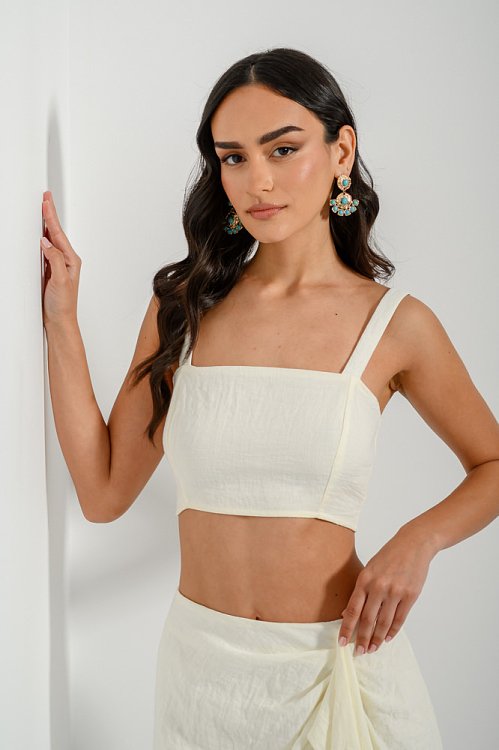 Cropped top with shirring detail